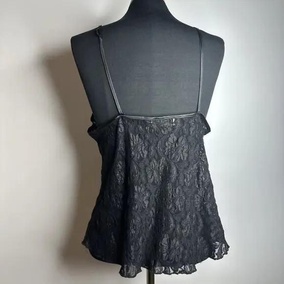 Vintage 90s Wonderline Lingerie Womens NY Black Sheer Lace Cami Tank Size Medium - Picture 4 of 6